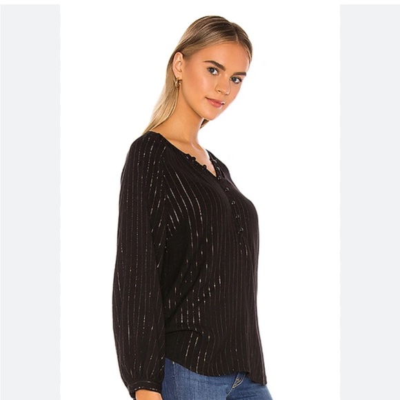 Rails ABBY GLIDED STRIPE size M black with metallic gold pre-owned women’s - Picture 1 of 7